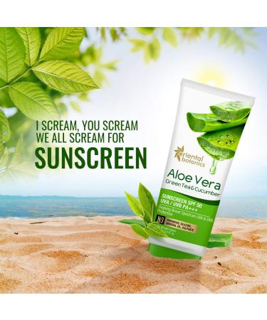 Buy Oriental Botanics Aloe Vera Green Tea Cucumber Sunscreen SPF 50 - 100ml | UVA/UVB Protection | International Shipping Available - Buy Online on GoSupps.com