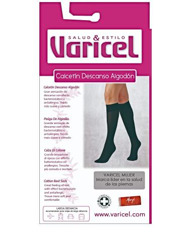VARICEL Cotton Compression Socks 16/20 mmHg Black SS Black
