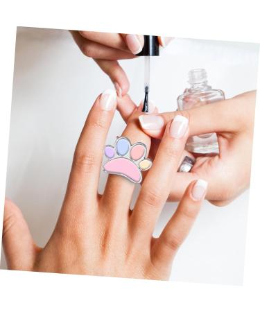  FOMIYES FOMIYES 4 Pcs Nail Ring Pallet Finger Ring Nail Gel Polish Mixing Tray Holders (Silver) - Buy Online on GoSupps.com