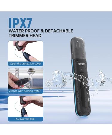 Seesoon Nose Hair Trimmer for Men - 2024 Painless Ear Hair Trimmer IPX7 Waterproof USB Rechargeable Dual Edge Blades Easy Cleaning - Smooth & Efficient Grooming - Buy Online on GoSupps.com