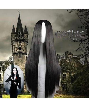 SOUTHSKY Long Straight Wig Black Heat Resistant Fiber Synthetic for Adult Womeng Girls Halloween Costumes Cosplay Party 75cm/30inch - Buy Online on GoSupps.com
