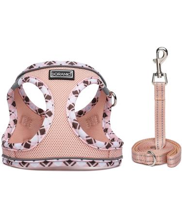 Doramio Dog Harness for Small Dogs - Reflective Breathable Anti-Train Safety Design with Leash | Perfect for Cats - XXS Champagne - Buy Online on GoSupps.com