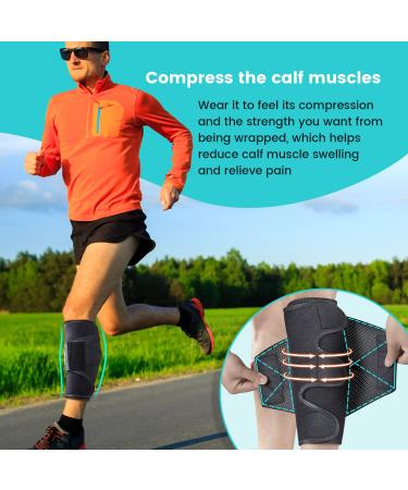Calf Compression Sleeves for Men & Women | Shin Splint Relief & Muscle Support | Elastic Band for Pressure | Varicose Vein Pain Relief | Running, Hiking, Fitness - L/XL - Buy Online on GoSupps.com