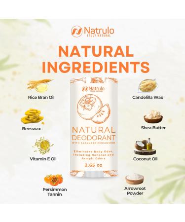 Persimmon Deodorant - All-Natural & Aluminum-Free | Long-Lasting Odor Elimination for Men & Women | Made in USA with Japanese Persimmon Extract - Buy Online on GoSupps.com