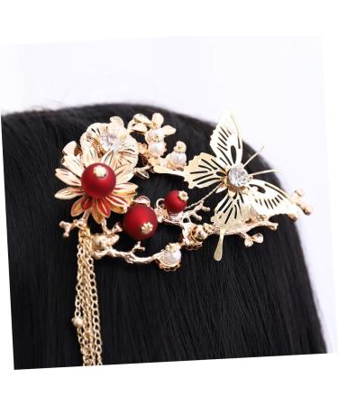 Beavorty 3 Pairs rhinestone Hair Combs chinese hair clips with tassel japanese hair pins for women japanese flower hair pin flower tassel hair clip retro decor barrettes woman girl geisha - Buy Online on GoSupps.com