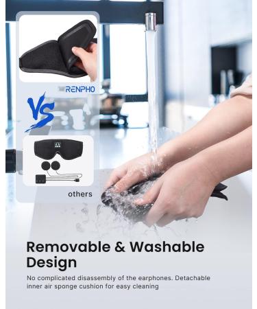 RENPHO EyeSnooze Sleep Mask with Bluetooth Headphones - Ultra Soft 3D Blackout Eye Mask for Side Sleepers, Men - Comfort Night Eye Mask - Fathers Day & Graduation Gifts - Buy Online on GoSupps.com