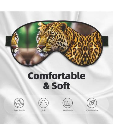 Yellow Leopard Print Sleep Mask | Adjustable & Breathable Eye Mask for Comfortable Sleep - Shop Internationally - Buy Online on GoSupps.com