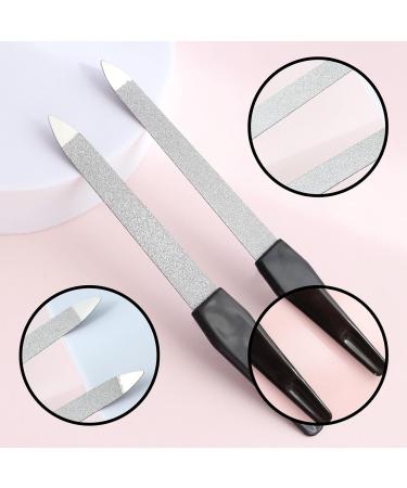 Professional 8-Piece Metal Nail File Set with Leather Covers - Coarse and Fine Double-Sided Tools for Manicure and Pedicure - Ideal for Thick Natural Nails - 15 PCS - Buy Online on GoSupps.com