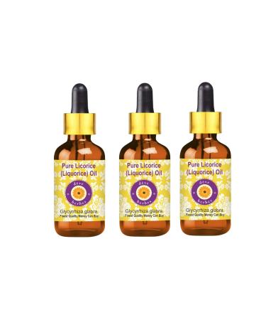 Deve Herbes Pure Licorice Licorice Oil Glycyrrhiza glabra with Glass Dropper Pack of Three 100ml X 3 10 oz