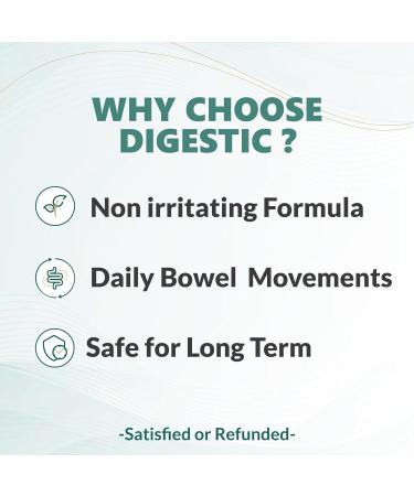 Digestic 100% Natural Laxative for Constipation Relief | 60 Capsules Colon Cleanse Detox | Bloating and Gas Relief | Stool Softener | 60 Count - Buy Online on GoSupps.com