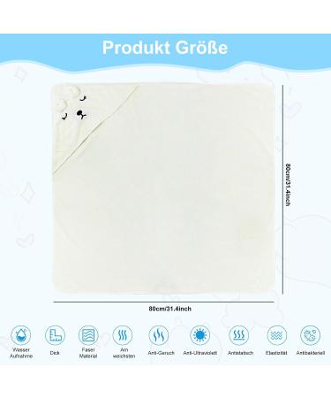 KDIMSU Hooded Baby Towel - Soft Absorbent Bath Towel for Newborns | Perfect Baby Shower Gift (80x80cm White) - Buy Online on GoSupps.com