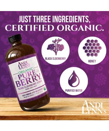 Andi Lynn's Pure Black Elderberry Syrup with Honey - 500mg Immune Support - 8oz - Buy Online on GoSupps.com