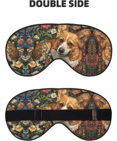 Corgi Floral Spring Garden Double-Sided Eye Mask | Soft & Light Blocking for Enhanced Sleep Quality - Shop Now - Buy Online on GoSupps.com