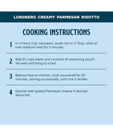 Lundberg Family Farms Traditional Italian Risotto Creamy Parmesan 6-Pack - Gluten-Free Side Dish, Sustainable & Easy to Cook - 20 Minute Prep Time - Buy Online on GoSupps.com