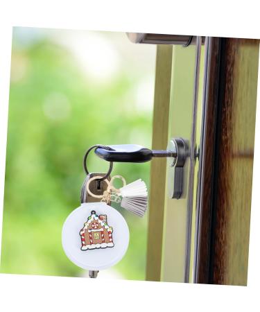 Beavorty 1Pc double mirror travel wallet keychain portable travel mirror Keychain Pendant Makeup Mirror Key Hanging Christmas Keychain carry white pu leather key chain White 8x8cm - Buy Online on GoSupps.com