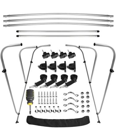 Leader Accessories 10 Colors Bimini Top Cover for Boat 4 Bow 8'L x 54 H x 85-90 W Includes Straps, Support Poles, Mounting Hardwares, Storage Boot Aluminum Frame Black - Buy Online on GoSupps.com