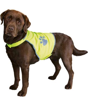 Trixie XS Neon Yellow Dog Safety Vest - Reflective Adjustable Warning Vest for Night Visibility - Easy Care Velcro Fastener - Model 30080 - Buy Online on GoSupps.com
