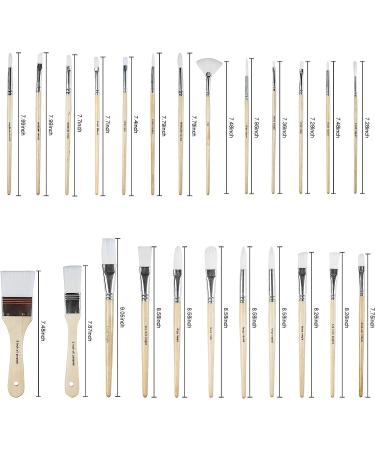 24-Piece Paint Brushes Set | Wooden Handles | Canvas Brush Case | Professional for Oil, Acrylic, Watercolor Painting - Buy Online on GoSupps.com