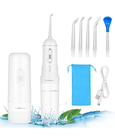 Water Flosser Cordless,Dental Oral Irrigator Professional 100% Waterproof Electric Water Flossers With 4 Modes Teeth Cleaner for Home & Travel, Braces & Bridges Care (White)…