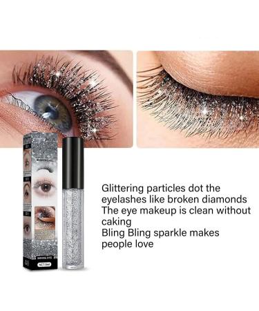 Diamond Glitter Mascara Topper Waterproof Long Lasting Curling Shiny Diamond Eyelash for Women Concert Makeup Thickening Lengthening (2pcs) - Buy Online on GoSupps.com