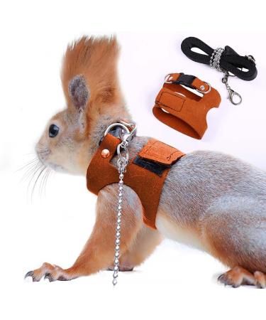 Squirrel traction rope belt anti-bite chain rope adjustable vest small animal dishes with a leash hamster racing mice rat mouse ferret chinchilla small animals brown - Buy Online on GoSupps.com