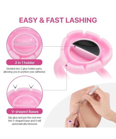 100PCS Pink Glue Rings for Eyelash Extensions - Smart Lash Holder for Volume Fanning Cup - Blooming Eyelash Glue Holder - Lash Extension Supplies - Buy Online on GoSupps.com