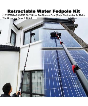 Water Fed Pole Kit 3-12m Window Cleaning Pole Water Fed Telescopic Brush/Extendable Cleaner Conservatory Roof Suitable for Photovoltaic Panel Cleaning Trucks with Squeegee 35.4FT/10.8M - Buy Online on GoSupps.com