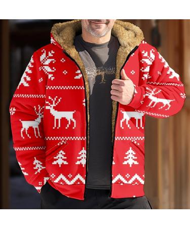 Buy Hanxiulin Fleece Jacket | Plush & Cuddly Men's Wool Coat | Lightweight Warm Outdoor Winter Coat | Premium 5XL Watermelon Red - Buy Online on GoSupps.com