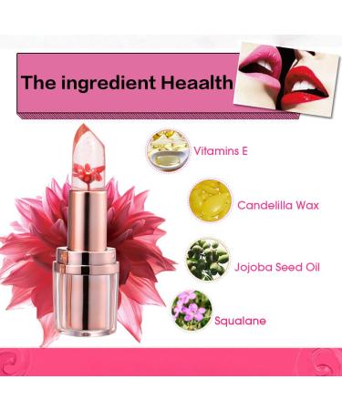 Pretty Diva Jelly Flower Lipstick - Crystal Agate PH Lip Moisturizer in Flame Red - Buy Online on GoSupps.com