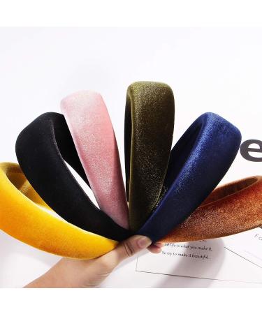 Women's Velvet Padded Headbands - 6 Pc Fashion Hair Accessories for Girls | Cute Vintage Thick Hair Bands - Buy Online on GoSupps.com