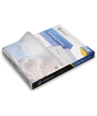 Optiazure 9x11.5 Inches Thermal Laminating Pouches 200 Pack - Clear Laminated Paper for Letter Size - 3mil Thickness - Buy Online on GoSupps.com