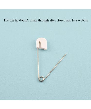 HAHIYO 52mm Plastic Head Cloth Pins - 50 PCS Stainless Steel Diaper Pins for Socks, Towels, Bed Sheets - White - Buy Online on GoSupps.com
