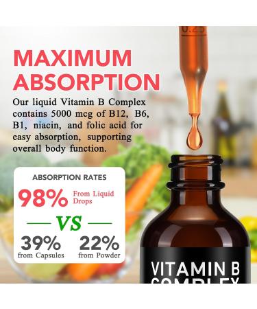 Frovetani 2PCS Organic Vitamin B Complex B Complex Vitamins for Women Vitamin B Complex Liquid Vitamin B12 Methylcobalamin Vitamin b6 B1 B9 for Metabolic Health Support Vegan Non-GMO Gluten Free - Buy Online on GoSupps.com