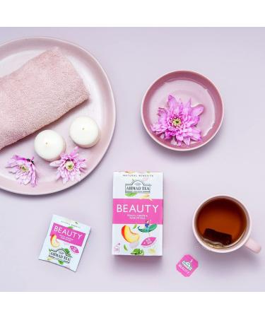 Ahmad Tea Peach Carob & Rose Petals Beauty Infusion 20 Teabags - 20 Count Pack - Buy Online on GoSupps.com