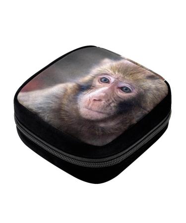 GIAPB Period Bag Sanitary Napkin Storage Bag Pad Holder for Period Makeup Pouch Animal Monkey Color899