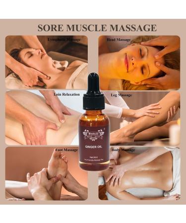 Ginger Oil 30ml (3 Pack) - Lymphatic Drainage & Stress Relief Massage Oil for Sore Muscles & Abdominal Care - Buy Online on GoSupps.com