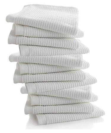 Bar Towels - Bar Mop Cleaning Kitchen Towels (12 Pack, 16" x 19) - Premium Ring-Spun Cotton White Kitchen Bar Towels, Restaurant Cleaning Towels, Shop Towels and Rags - Bulk Bar Mop Set 12 16" x 19" - Bar Mop Towels