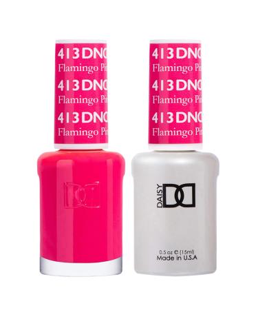 DND Duo Gel & Nail Polish Set - Flamingo Pink 413-2x15ml