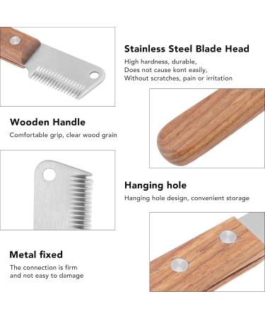 Dog Stripping Knife Pet Shedding Tools Eliminate Knots Reduce Hair Loss Professional Dog Plucking Knife with Wooden Handle for Pets - Buy Online on GoSupps.com