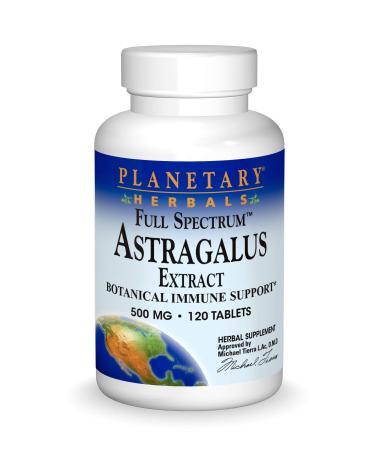 Planetary Herbals Astragalus Extract Full Spectrum 500 mg Botanical for Immune System Support - 120 Tablets 120 Count (Pack of 1)