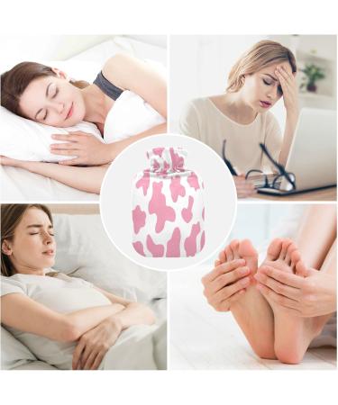 Pink Cow Texture Hot Water Bottle with Cover - 2L Heating Bag for Pain Relief & Sports Injuries | International Shipping Available - Buy Online on GoSupps.com