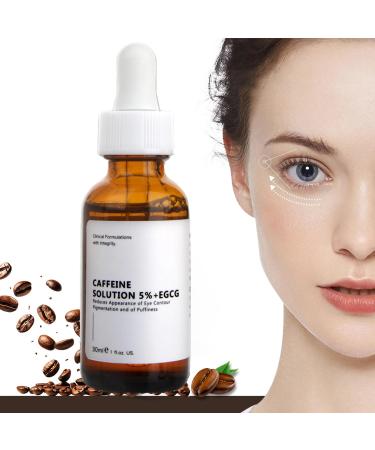 Caffeine Eye Serum With EGCG For Dark Circles and Puffiness Anti Aging 5% Caffeine Solution For Puffy Eyes Fine Lines Moisturizing Caffeine Under Eye Serum 30ML. 1 PCS