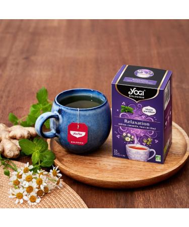 Yogi Organic Relaxation 100% Organic Lemon Balm Chamomile and Linden Flower Infusion 15 Heat-sealed and Staple-free Sachets - Buy Online on GoSupps.com