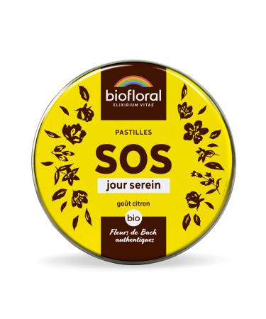 BIOFLORAL - SOS Secours Jour Serein BIO - 165 Pastilles - Soutien motionnel - Fleurs de Bach Authentiques - Sans Alcool