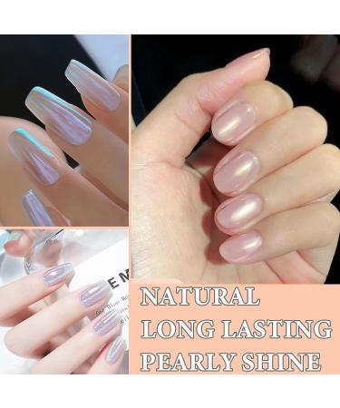 White Pearl Chrome Nail Powder Set - Crystal Shimmer Pigment for Holographic Nail Art - Buy Online on GoSupps.com