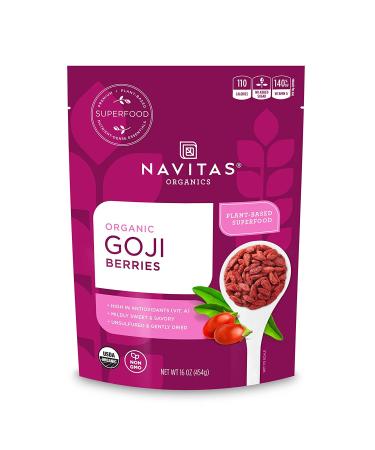 Buy Navitas Organics Organic Goji Berries 16 oz (454 g) - Superfood Antioxidant Snack - Buy Online on GoSupps.com