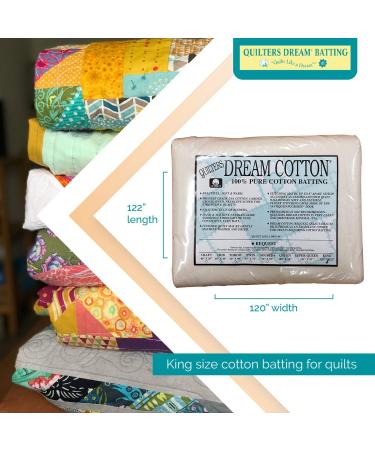Quilters Dream 100% Cotton Batting - King Size Quilt Batting for DIY - Thin - 122x120 - Buy Online on GoSupps.com