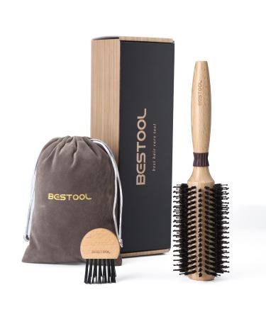 Bestool round brush to blow -dry wild boar bristles with nylon pins round hair brush professional round styling brush for women and men smoothing curling improvement of hair texture (barrel 28mm) - Buy Online on GoSupps.com