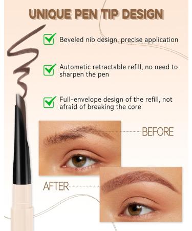 Black Grey Waterproof Eyebrow Pencil Angled Tip Sculpting Retractable Eyebrow Pencil Double Headed Brow Pencil with Spoolie Brush Smooth and Non-Clumping Long Lasting Eye Brow Makeup for Women-04 04 Black Grey - Buy Online on GoSupps.com