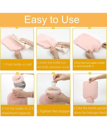 QXNDXQ Heat Bottle with Soft Cover - 2L PVC Hot Water Bag for Pain Relief | Fluffy Bed Bottle | Durable & Safe Winter Gift (Pink) - Buy Online on GoSupps.com